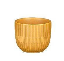 Visuel 1 du produit Pot rond en céramique coloris ocre mat Sara - Ø 7,5 x H 6 cm