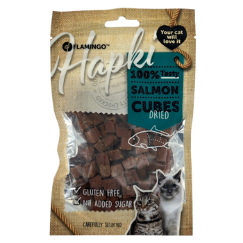 Visuel 1 du produit Friandises pour chat Hapki saumon cubes Flamingo - 85 g