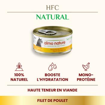 Visuel 1 du produit Pâtée pour chat HFC Natural au filet de poulet Almo Nature - 70 g