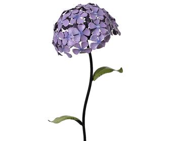 Visuel 1 du produit Pique de jardin fer hortensia coloris violet en fer - 24 x 24 cm