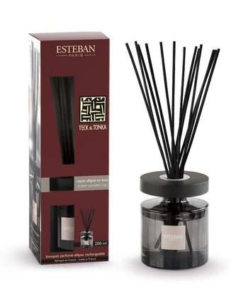 Visuel 1 du produit Bouquet parfumé et recharge Esteban Ellipse marron parfum Teck et Tonka - 200 ml
