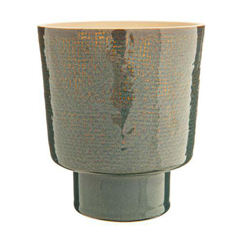 Visuel 1 du produit Cache-pot Alto coloris bleu en céramique -  Ø 13 cm x 15,5 cm