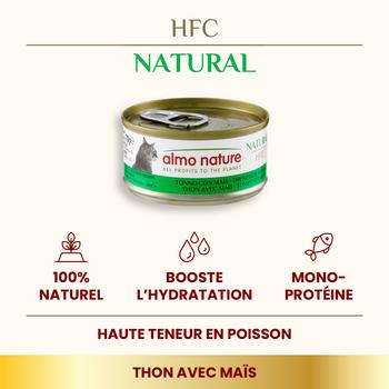 Visuel 1 du produit Pâtée pour chat HFC Natural au thon et maïs Almo Nature - 70 g