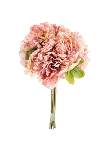 Visuel 1 du produit Fleur artificielle en papier bouquet de pivoine coloris rose - H 30 cm