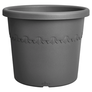 Visuel 1 du produit Pot en plastique recyclé gris anthracite Elho Algarve Cilindro - Ø 34,5 x H 29 cm