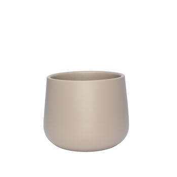 Visuel 1 du produit Cache-pot en céramique modèle 620-15 coloris taupe - Ø 13,5 x H 13 cm