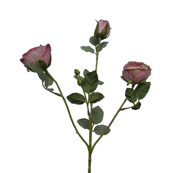 Visuel 1 du produit Tige de rose 3 boutons violette en papier Naturalys - 61 cm