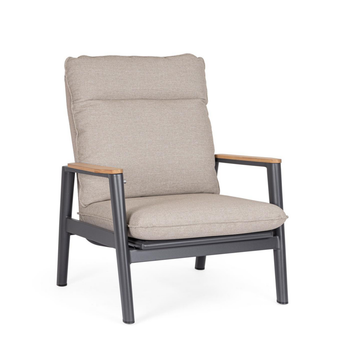 Visuel 1 du produit Fauteuil inclinable en aluminium anthracide Miguel Pélican