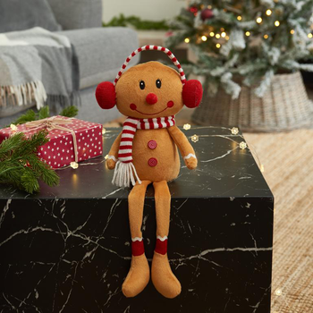 Visuel 1 du produit Personnage en pain d’épice assis avec jambes pendantes Mme Gingembre Gonk - 25 cm