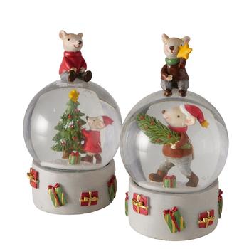 Visuel 1 du produit Boule à neige souris en acrylique et résine multicolore Millie - Ø 10 x H 17,5 cm