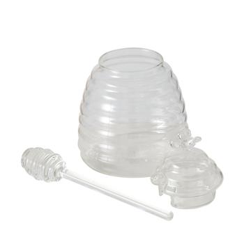 Visuel 1 du produit Pot à miel en verre transparent 500 ml avec cuillère Honey - Ø 10 x H 14,5 cm