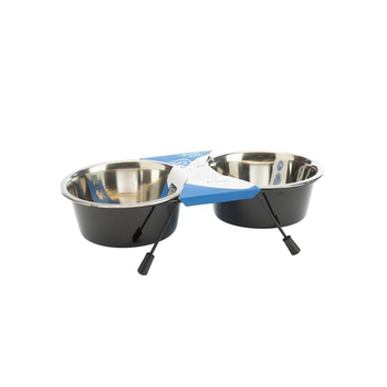 Visuel 1 du produit Gamelle double pour chien diner set en 8 – 2 x 950 ml (livrée aléatoirement parmi 4 coloris)