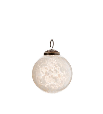 Visuel 1 du produit Suspension boule décorative marbré coloris marron en verre et métal - Ø 7 cm