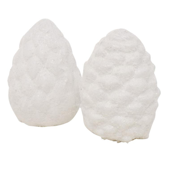 Visuel 1 du produit Pomme de pin coloris blanc en terre cuite Birge - Ø 7 cm