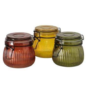 Visuel 1 du produit Bocal de stockage en verre laqué 500 ml Zenda - Ø 13 x H 10 cm