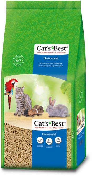 Visuel 1 du produit Litière végétale non-agglomérante pour chat, oiseau et rongeur Cat’s Best Universal 40 L - 22 kg