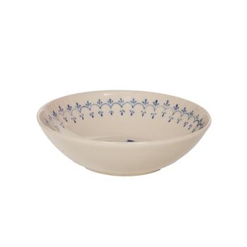 Visuel 1 du produit Coupelle en grès blanc à motif bleu Appoline - Ø 17 x H 5 cm