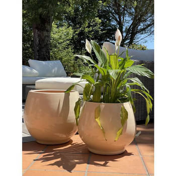Visuel 1 du produit Pot coloris beige en terre émaillée Bahia - Ø 43 cm