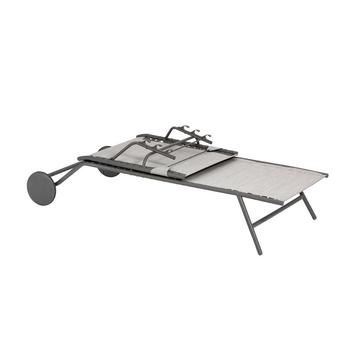 Visuel 1 du produit Bain de soleil Miami II Lafuma coloris gris structure en acier et toile en Batyline® - 77 x 184 x 76 cm