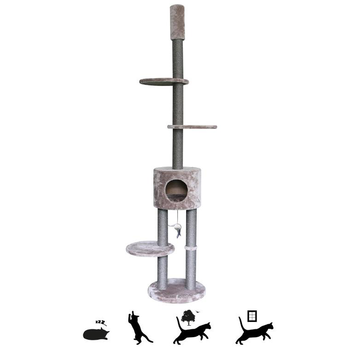 Visuel 1 du produit Arbre à chat coloris marron Petrebels Anna 240 – 40 x 40 x 265 cm