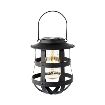 Visuel 1 du produit Lampe solaire suspendue noire - Ø 15 x H 19 cm