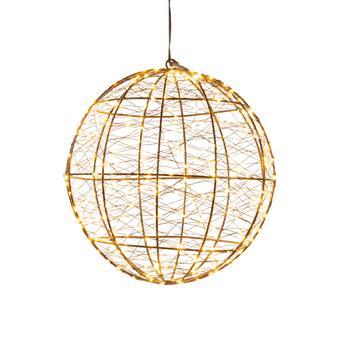 Visuel 1 du produit Décoration lumineuse de Noël boule micro LED blanc orangé flash minuterie variateur intérieur extérieur - Ø 25 cm