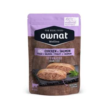 Visuel 1 du produit Aliment en sachet pour chat Ownat wetline sterilized chicken and salmon - 85 g