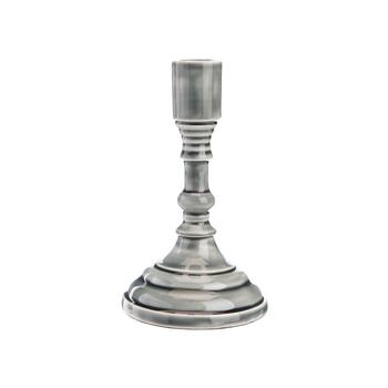 Visuel 1 du produit Bougeoir sur pied en aluminium gris - Ø 9 x H 15 cm