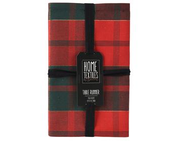 Visuel 1 du produit Chemin de table en coton vert et rouge Tartan - 150 x 30 cm