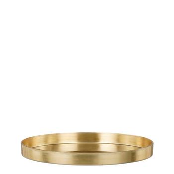 Visuel 1 du produit Plateau rond décoratif en plastique recyclé doré petit modèle - Ø 32 x H 3 cm