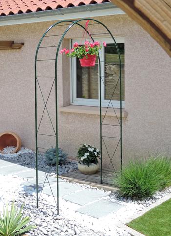 Visuel 1 du produit Arche double losange coloris vert sapin Louis Moulin - 130 x 40 x 250 cm