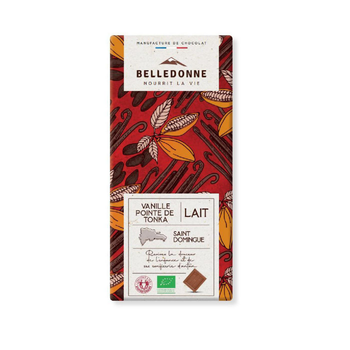 Visuel 1 du produit Tablette au chocolat au lait et vanille tonka Belledonne - 100 g