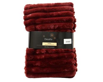 Visuel 1 du produit Plaid en polyester velours bordeaux - 170 x 130 cm