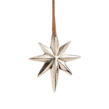 Visuel 1 du produit Suspension étoile en aluminium argenté - 9 x 10 cm