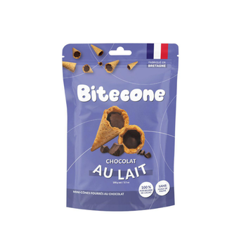 Visuel 1 du produit Biscuits mini cônes fourrés chocolat au lait Bitecone - 100 g