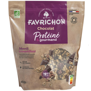 Visuel 1 du produit Muesli croustillant protéiné chocolat bio Favrichon - 450 g