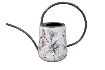 Visuel 1 du produit Arrosoir en métal époxy blanc et argent Moonlight prairie givrée - 38 x 14 x 26 cm