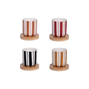 Visuel 1 du produit Coffret de 4 tasses à espresso en porcelaine multicolore Singita - 10 cl