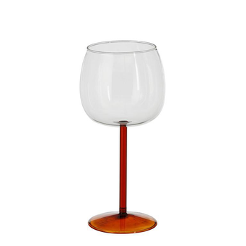 Visuel 1 du produit Verre à vin à pied orange Riga - Ø 9,5 x H 20 cm