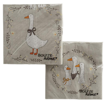 Visuel 1 du produit Serviettes en papier à motif Oie Goosie x20 - 16,5 x 16,5 cm