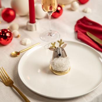 Visuel 1 du produit Renne sur médaillon en chocolat France Décor - 24 g