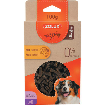 Visuel 1 du produit Friandises pour chien à la dinde Zolux Mooky Premium Woofies - Étui de 100 g