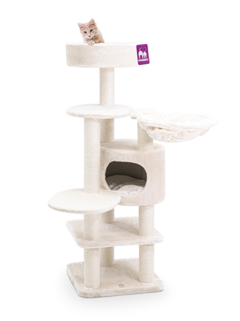 Visuel 1 du produit Arbre à chat coloris crème Petrebels Jane 138 - 50 x 50 x 138 cm