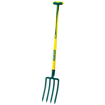 Visuel 1 du produit Fourche à bêcher avec béquille verte/jaune Novagrip Leborgne - 30 cm