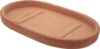 Visuel 1 du produit Soucoupe ovale moderne en terre cuite claire Anticomestiere - 30,5 x 16,2 cm