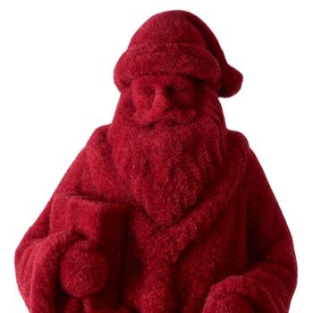 Visuel 1 du produit Figurine Père Noël en résine synthétique rouge foncé Nyro grand modèle - 12,5 x 12 x 32,5 cm