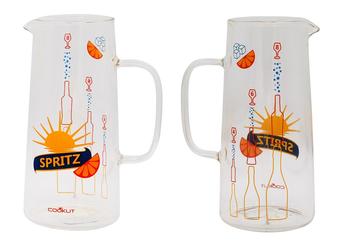Visuel 1 du produit Carafe à spritz en verre transparent à motif coloré - 16,7 x 13,5 x 23,5 cm