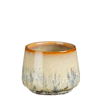 Visuel 1 du produit Mylo pot rond coloris beige en céramique - Ø 8,5 x 7 cm