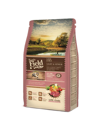 Visuel 1 du produit Croquette pour chien mature light à l'agneau avec du riz Sam's Field - 2,5 kg