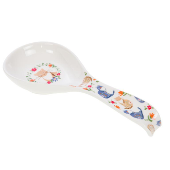 Visuel 1 du produit Repose-cuillère à motif chat en céramique Loris - 32 x 9,5 x 3 cm